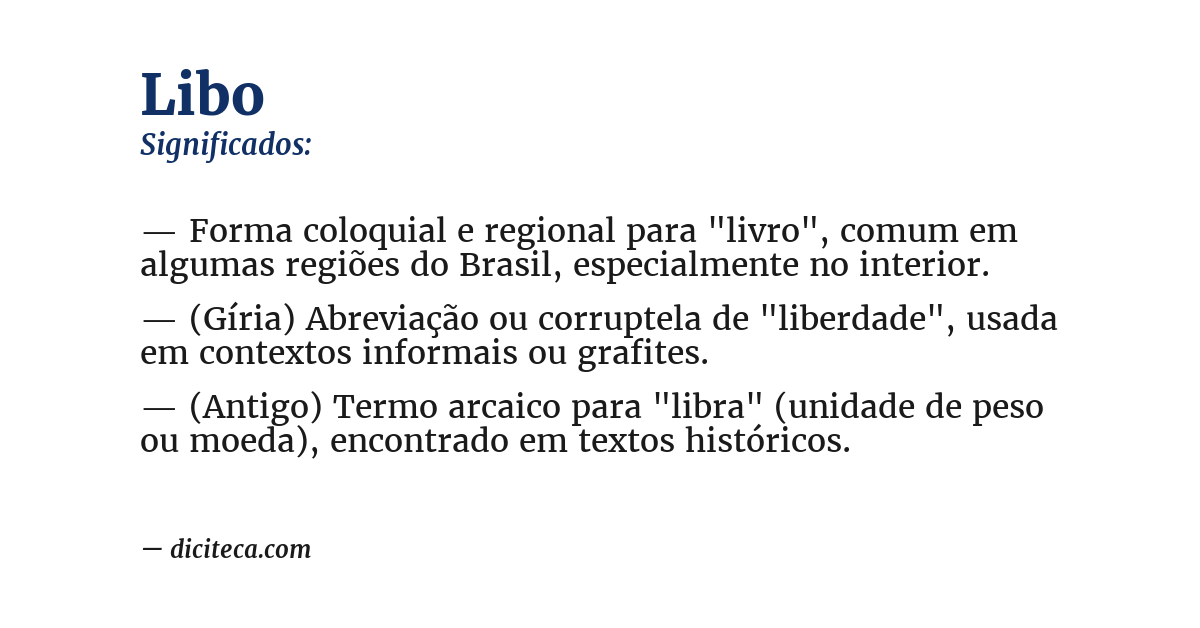 Significado de libo
