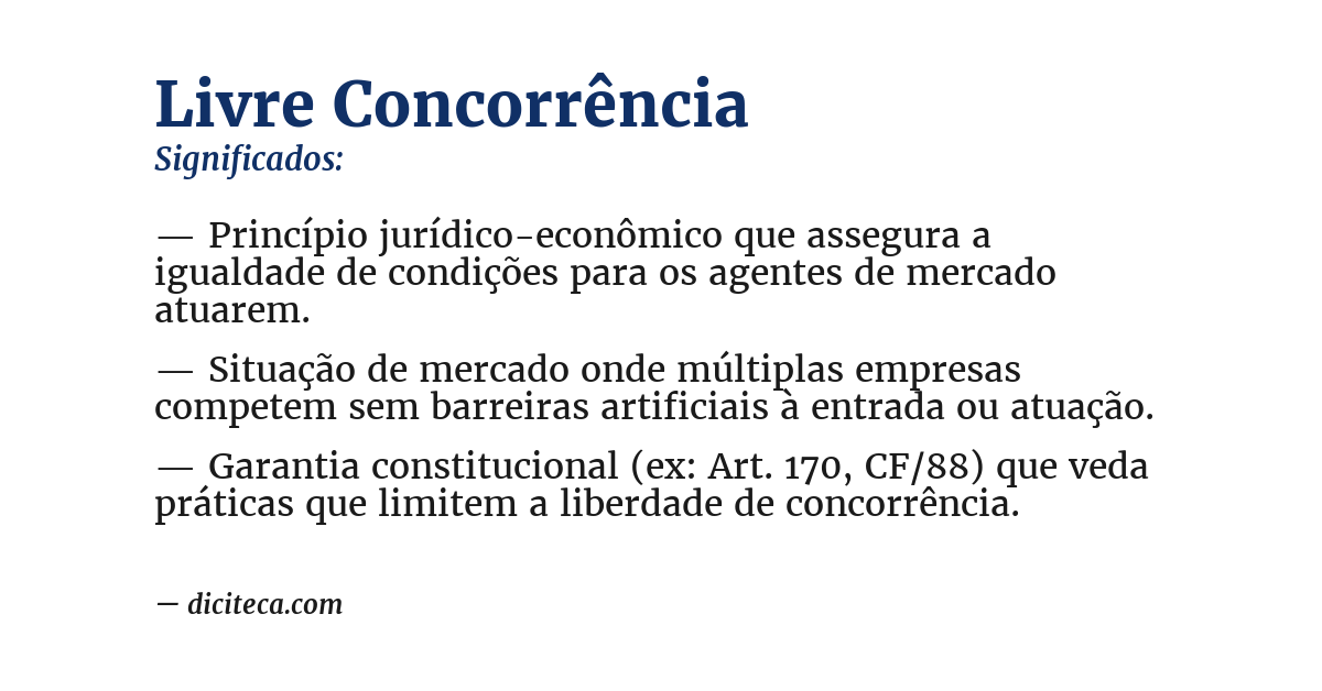 Significado de livre concorrência