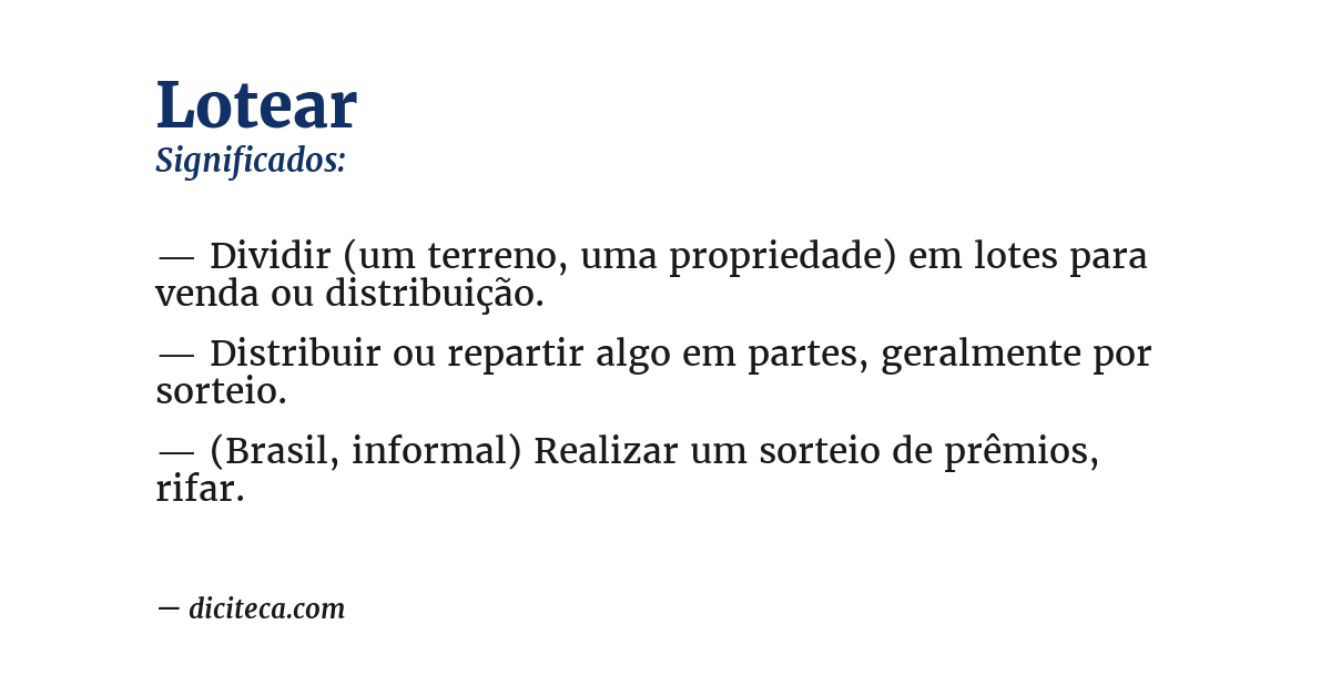 Significado de lotear