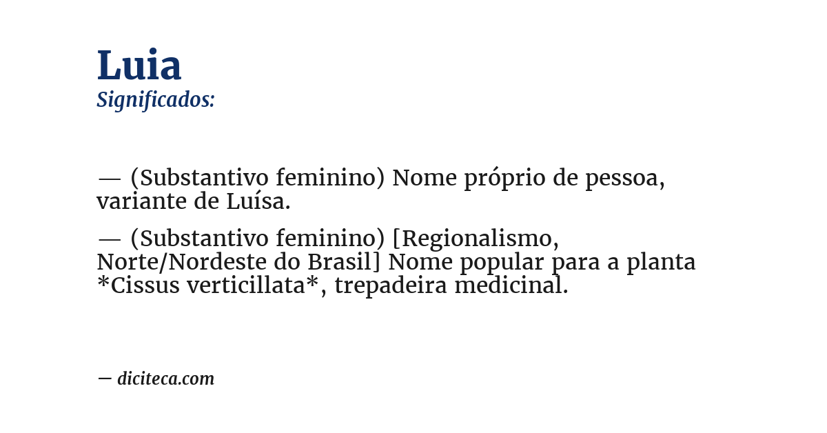 Significado de luia