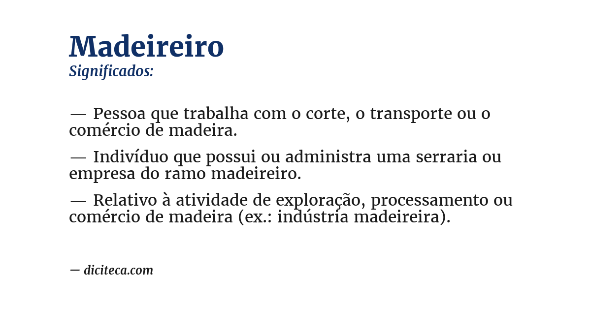 Significado de madeireiro