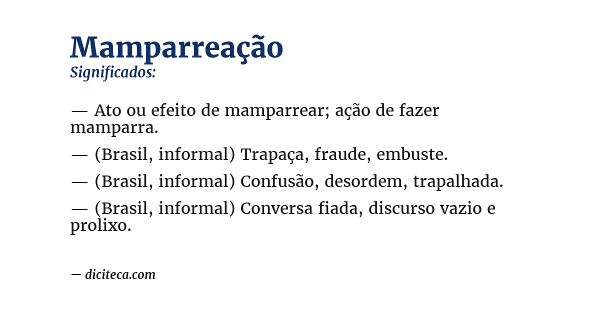 Significado de mamparreação