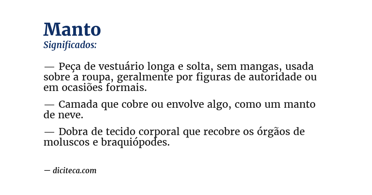 Significado de manto