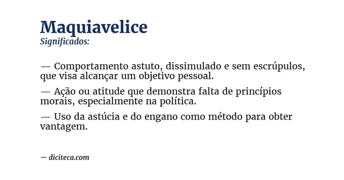 Significado de maquiavelice