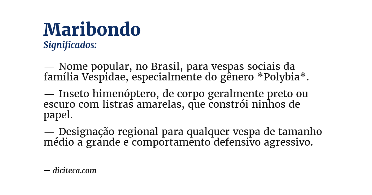 Significado de maribondo