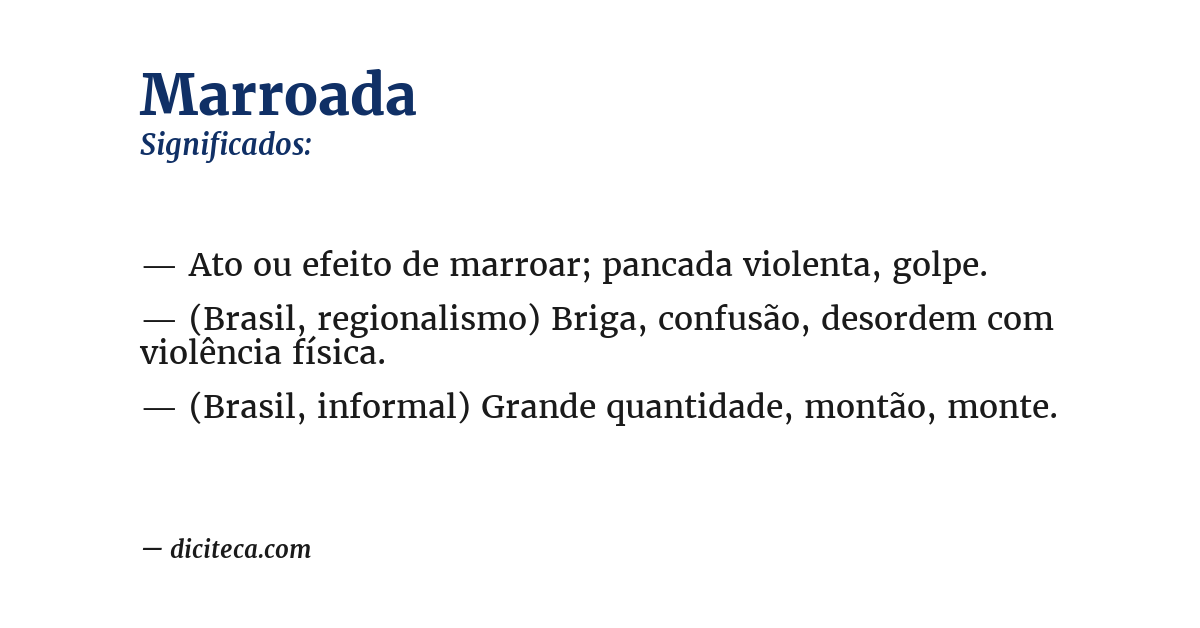 Significado de marroada