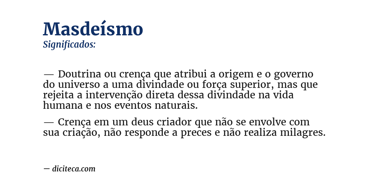Significado de masdeísmo