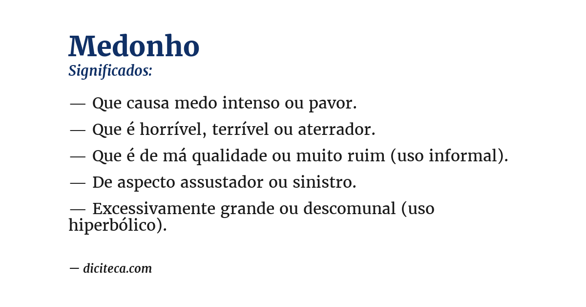 Significado de medonho