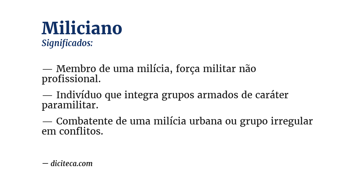 Significado de miliciano