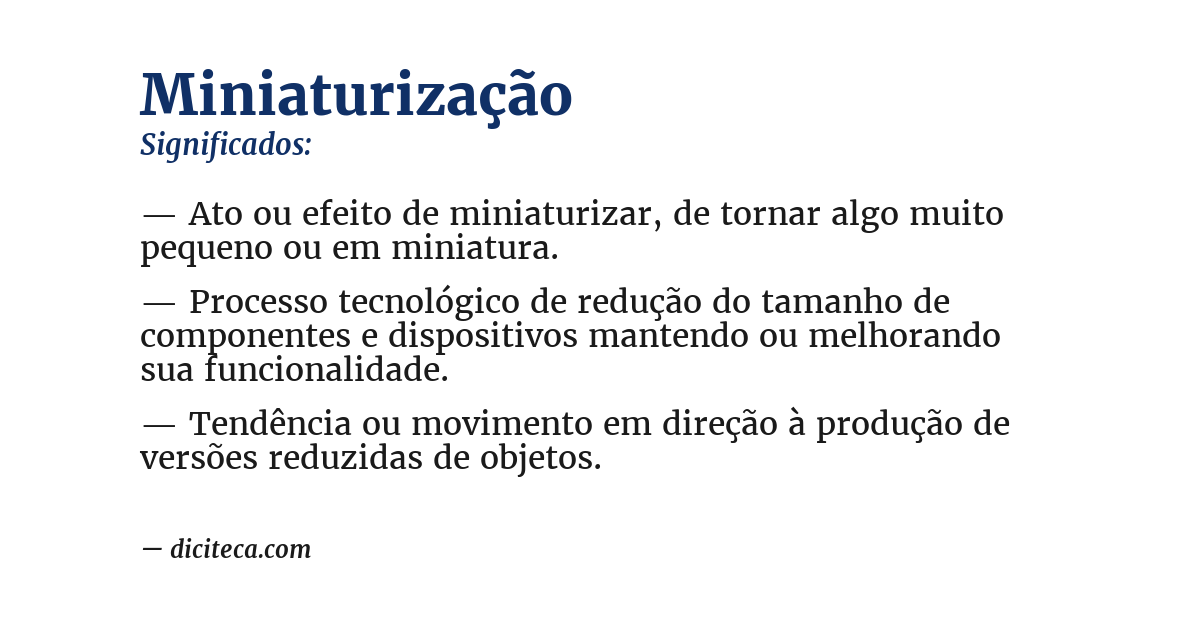 Significado de miniaturização