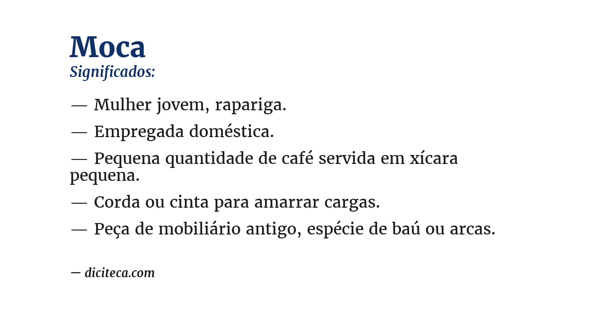Significado de moca