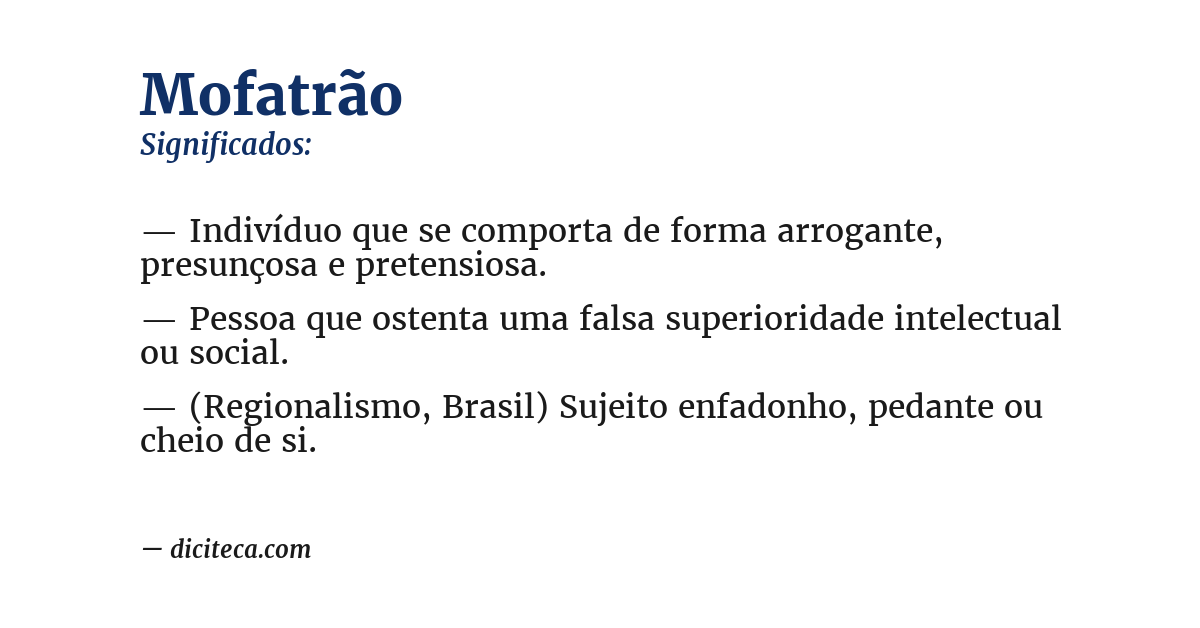 Significado de mofatrão