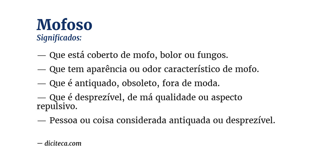 Significado de mofoso