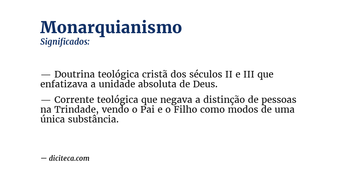 Significado de monarquianismo