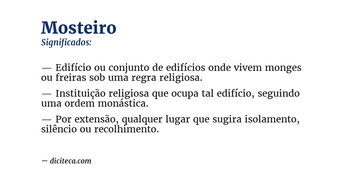 Significado de mosteiro