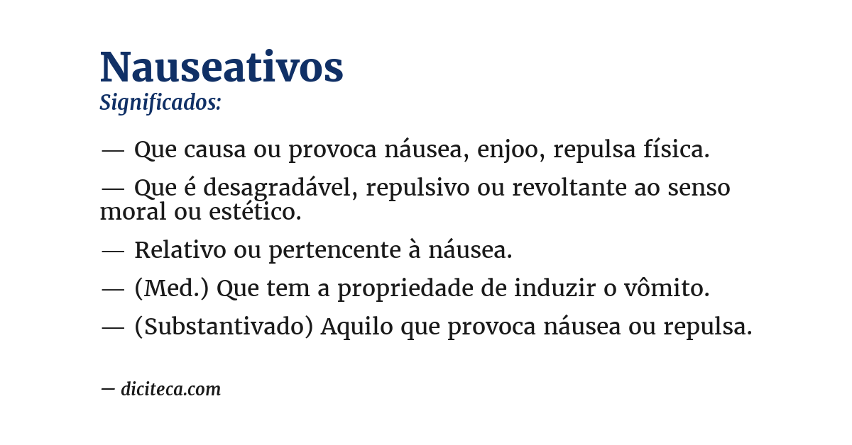 Significado de nauseativos