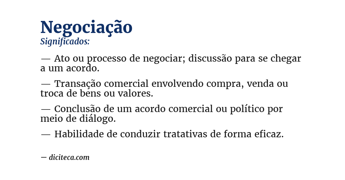 Significado de negociação