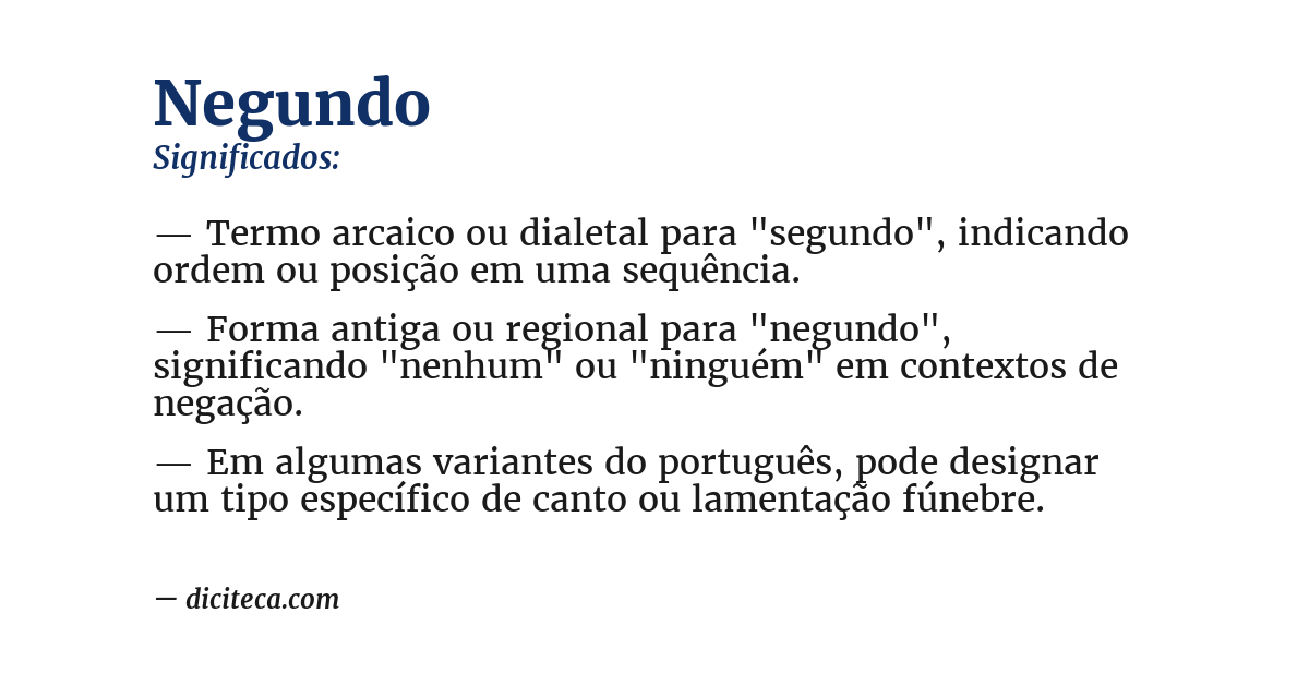 Significado de negundo
