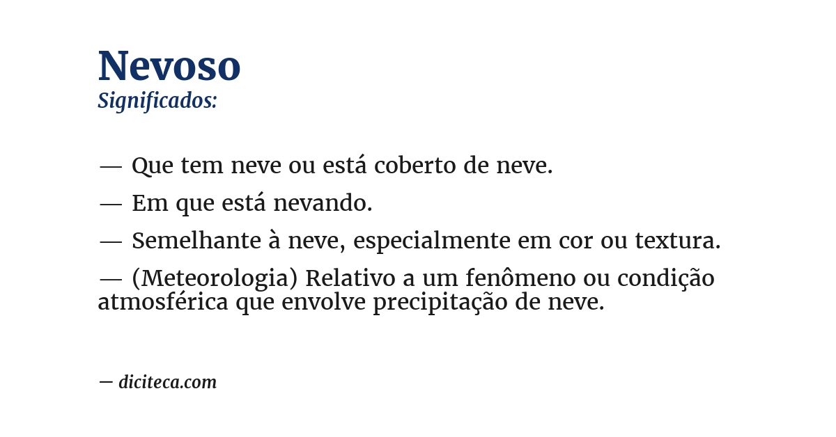 Significado de nevoso