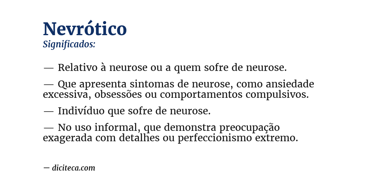 Significado de nevrótico