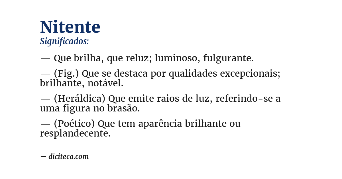 Significado de nitente