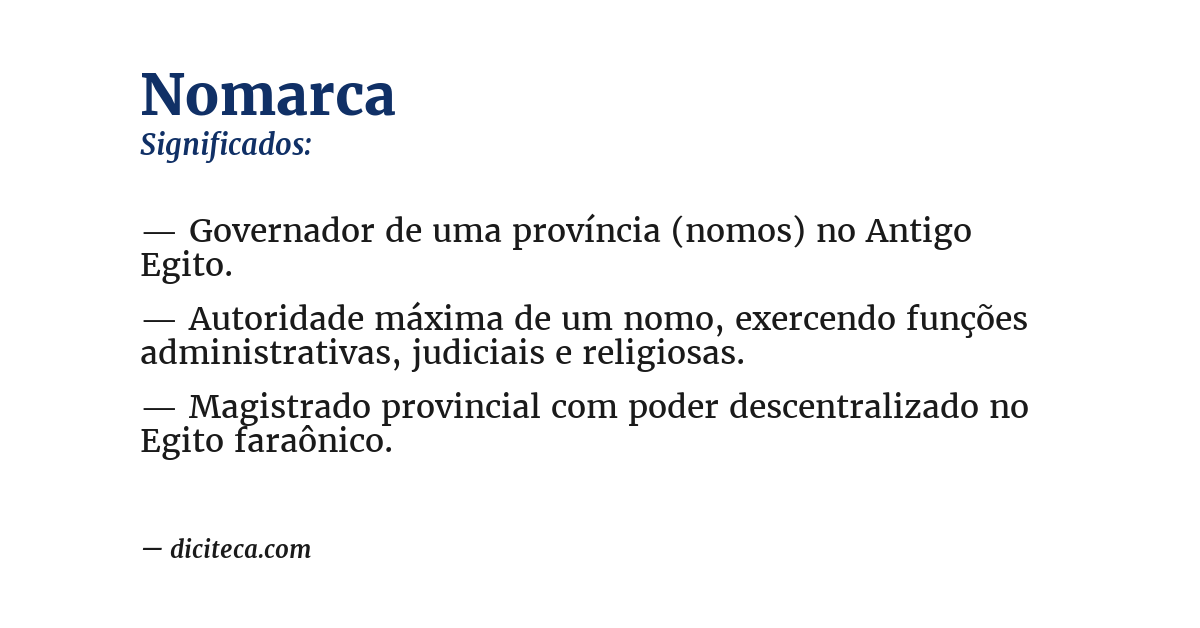 Significado de nomarca