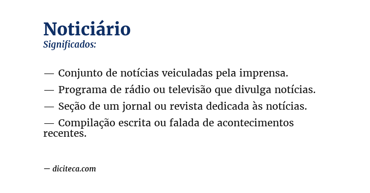 Significado de noticiário