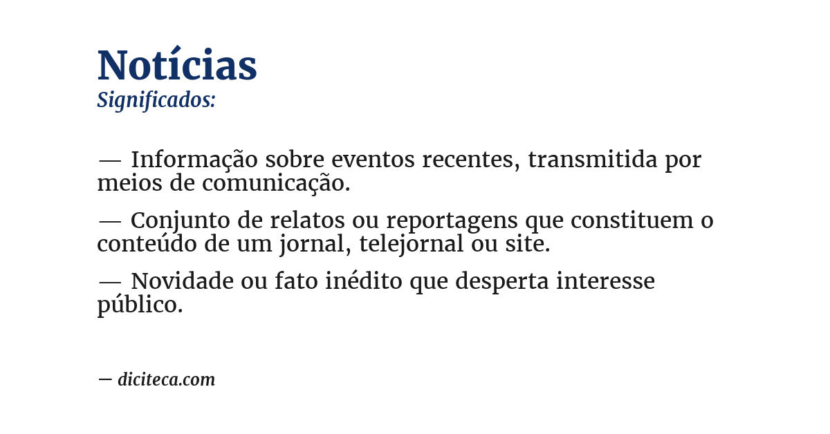 Significado de notícias