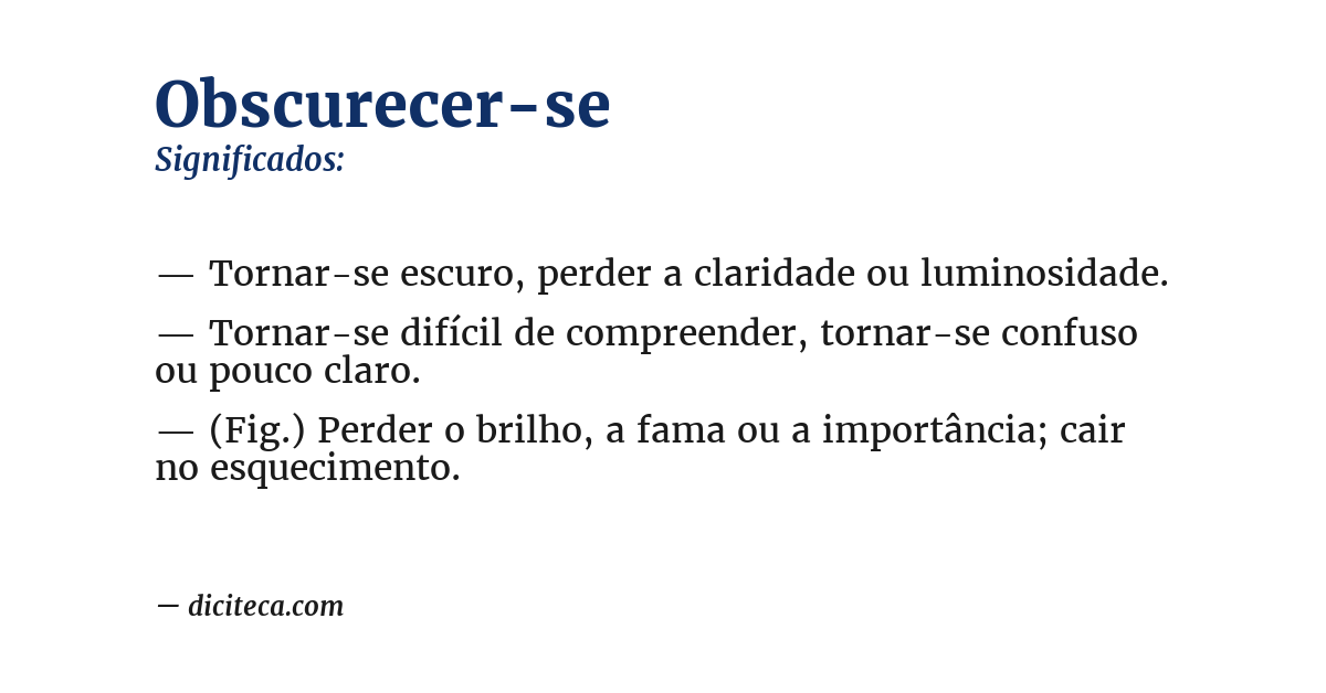 Significado de obscurecer-se