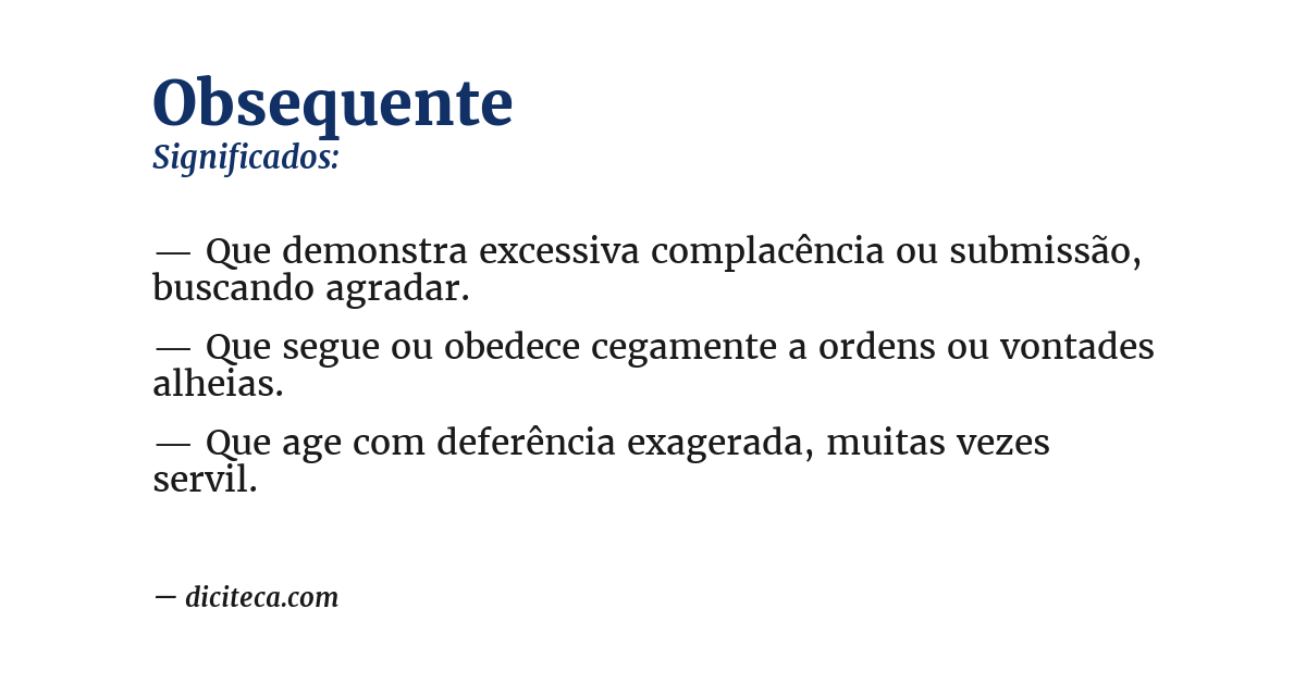 Significado de obsequente