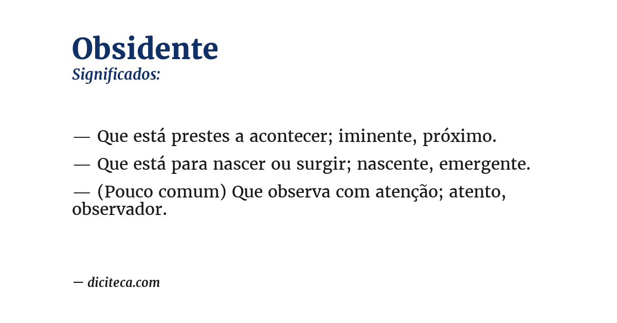 Significado de obsidente