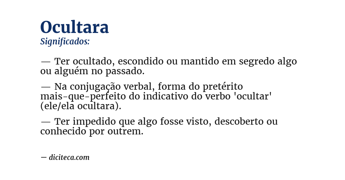 Significado de ocultara
