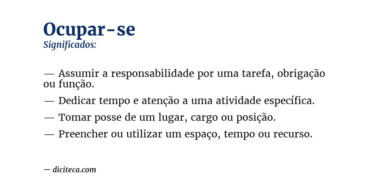 Significado de ocupar-se