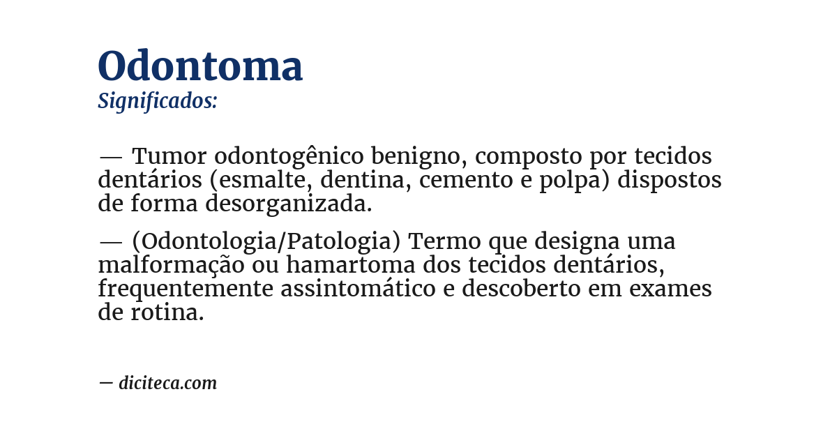 Significado de odontoma