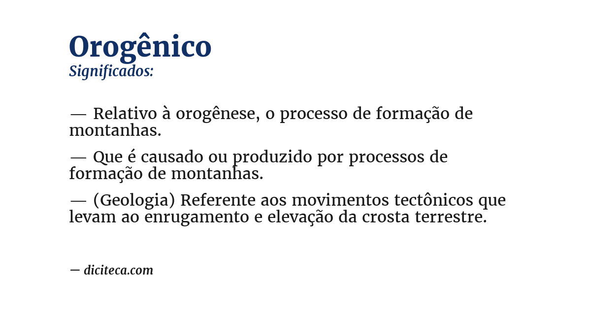 Significado de orogênico