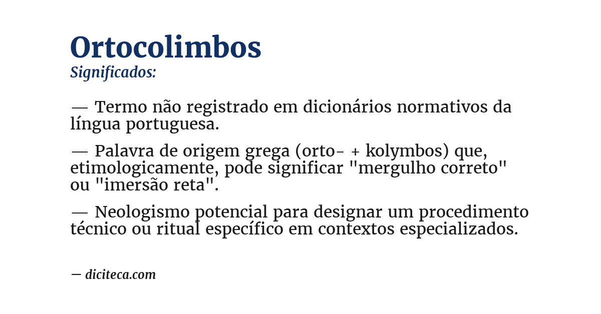 Significado de ortocolimbos