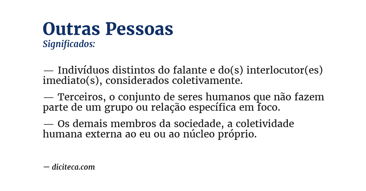 Significado de outras pessoas