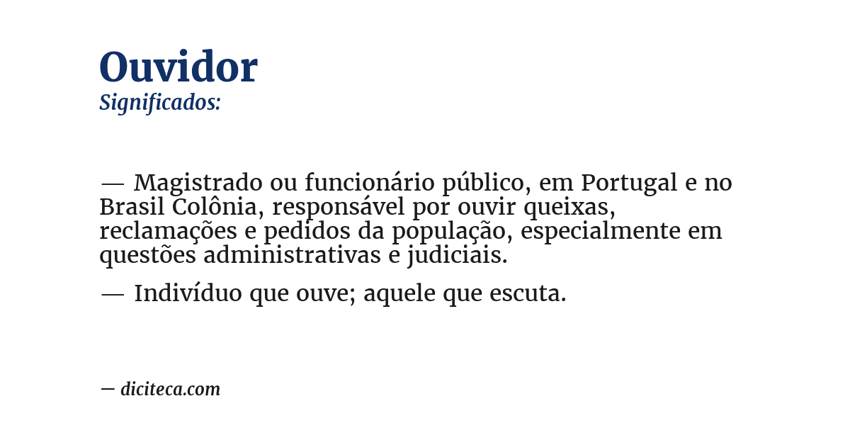 Significado de ouvidor
