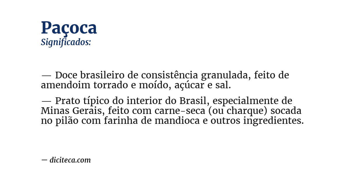 Significado de paçoca