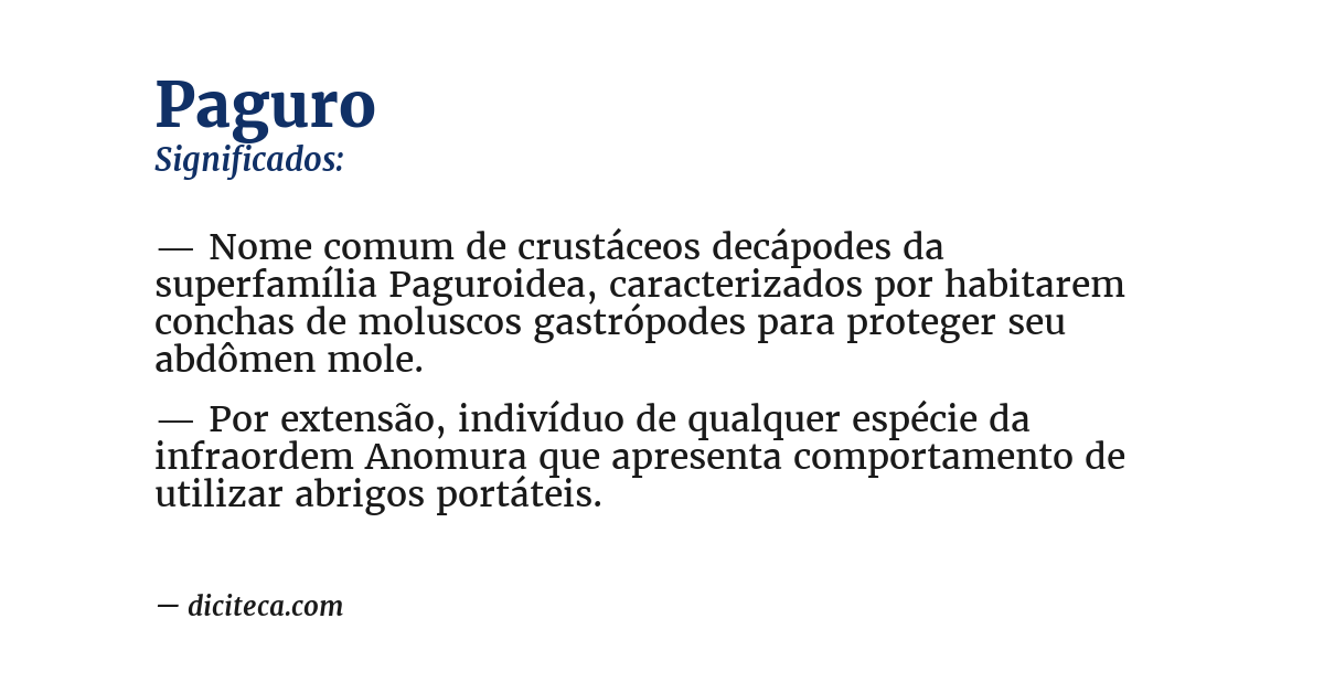Significado de paguro