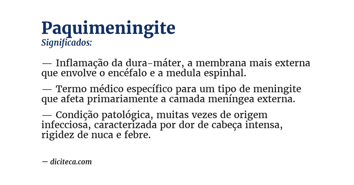 Significado de paquimeningite