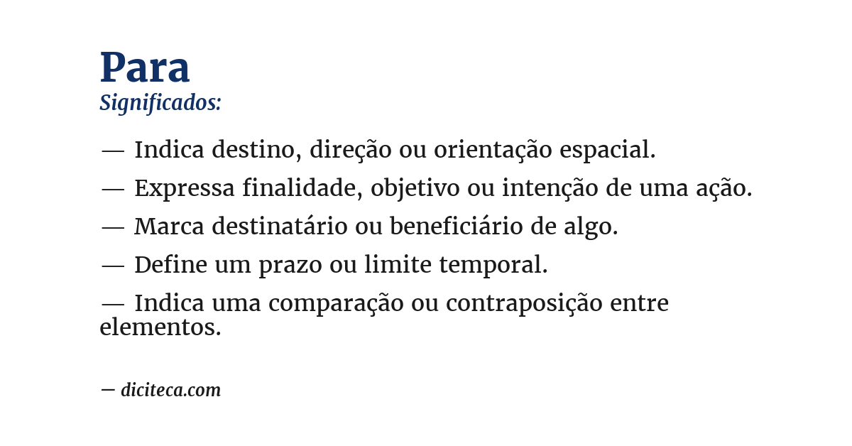 Significado de para