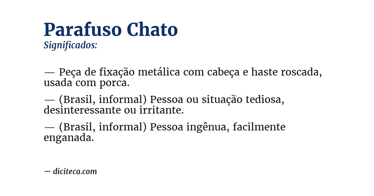 Significado de parafuso chato
