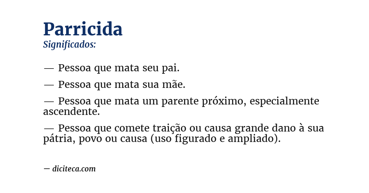 Significado de parricida