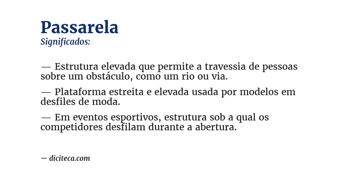 Significado de passarela