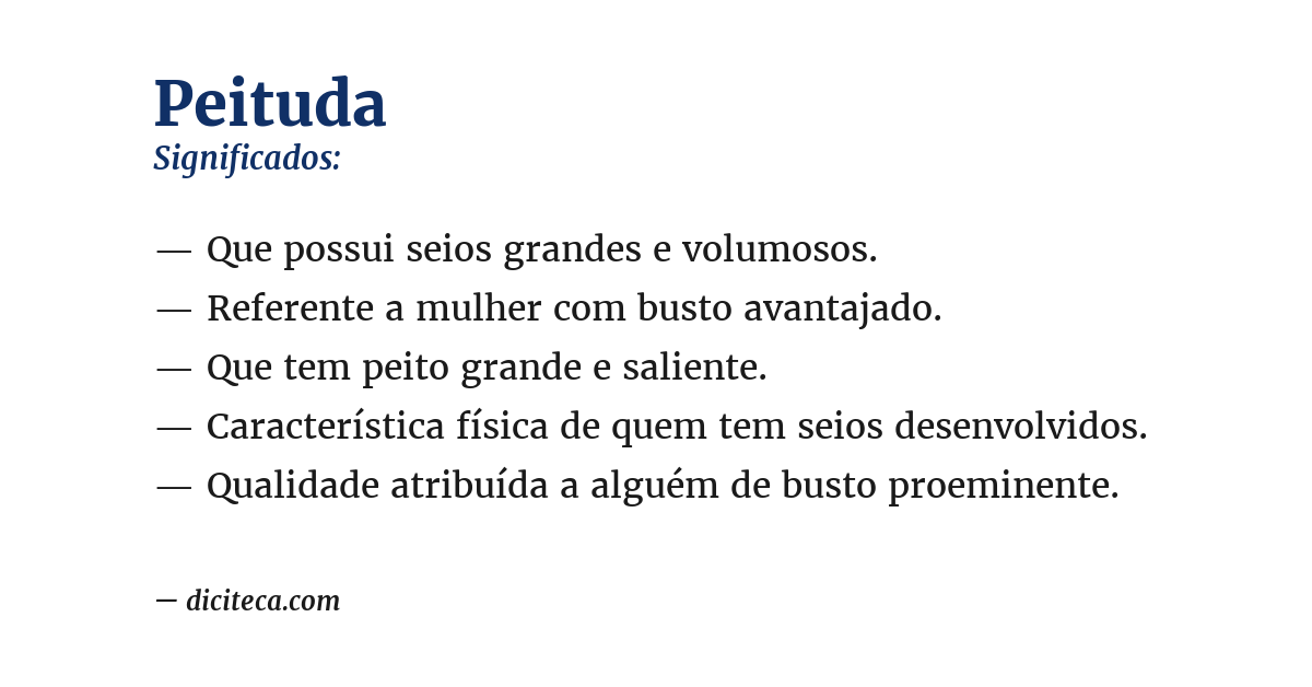 Significado de peituda