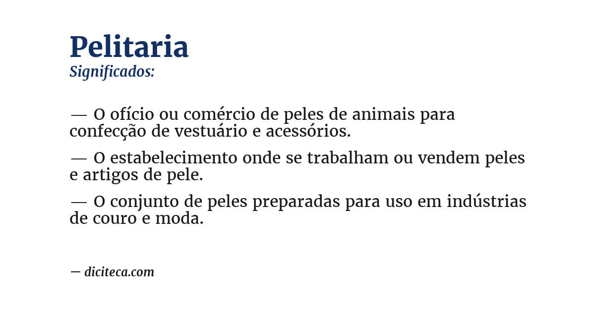 Significado de pelitaria