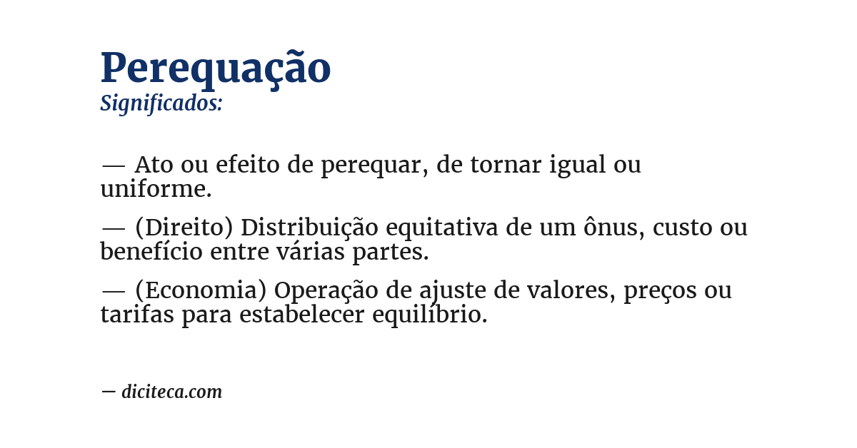 Significado de perequação