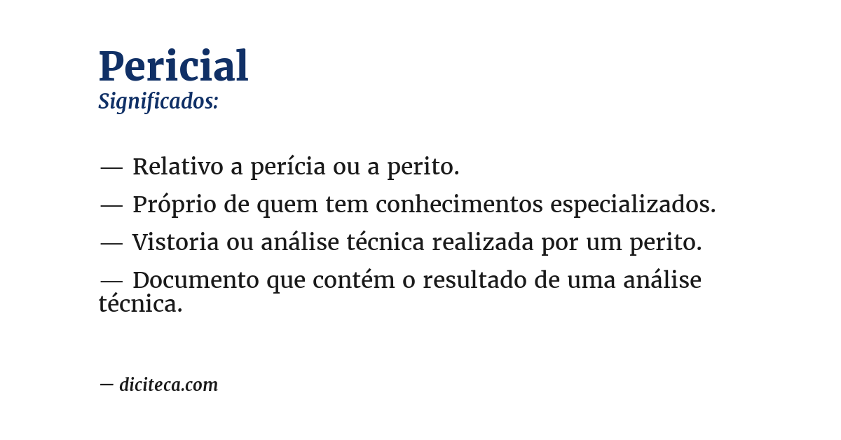 Significado de pericial