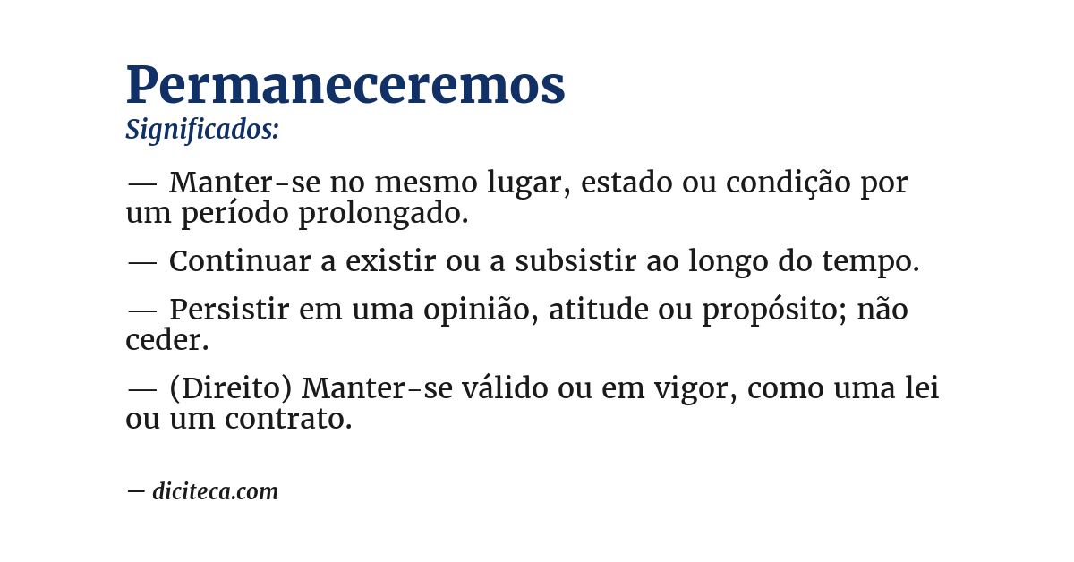 Significado de permaneceremos